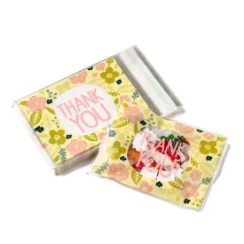 1 Bag Rectangle OPP Cellophane Bags, Small Jewelry Storage Bags, Self-Adhesive Sealing Bags, with Word Thank You, Colorful, 16.2x9.9cm, Unilateral Thickness: 0.035mm, Inner Measure: 12.8x9.9cm, about 95~100pcs/bag