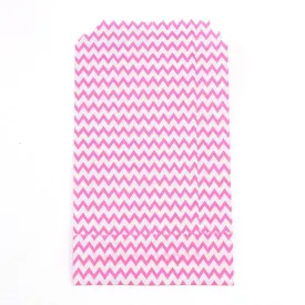 100 pc White Kraft Paper Bags, No Handles, Storage Bags, Wave Pattern, Wedding Party Birthday Gift Bag, Deep Pink, 15x8.3x0.02cm