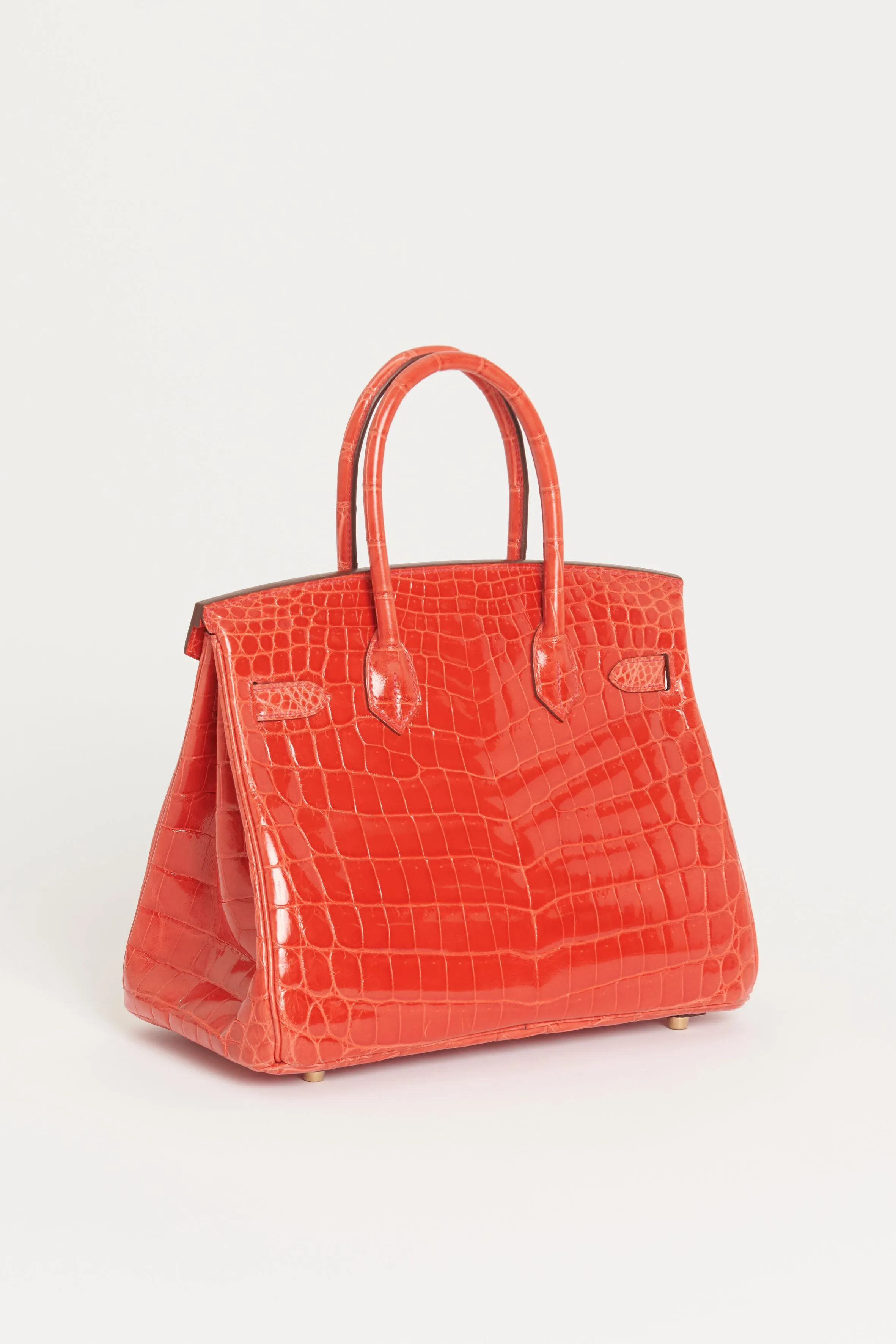 2015 Shiny Geranium Niloticus Preowned Birkin 30 With Gold Hardware