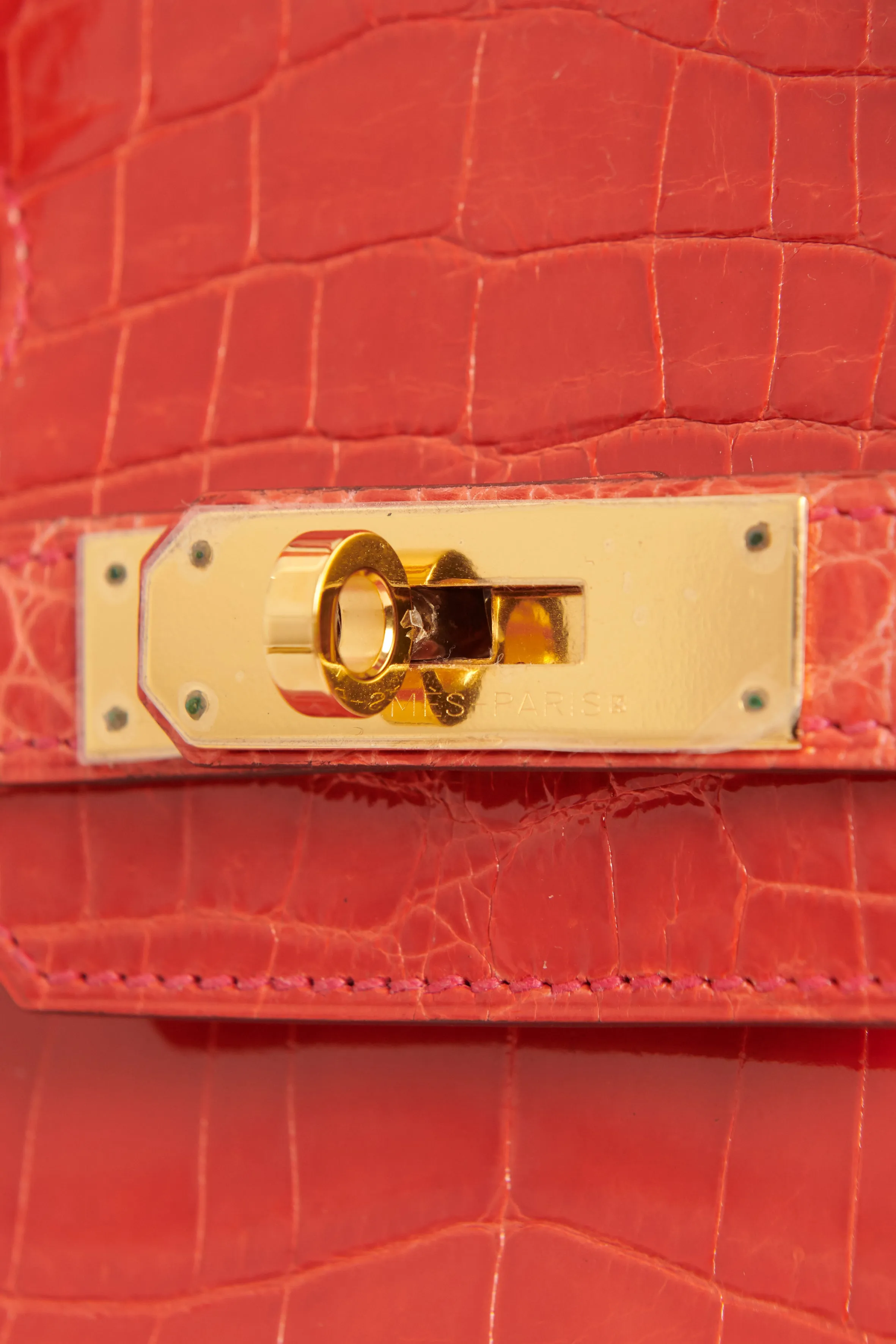 2015 Shiny Geranium Niloticus Preowned Birkin 30 With Gold Hardware