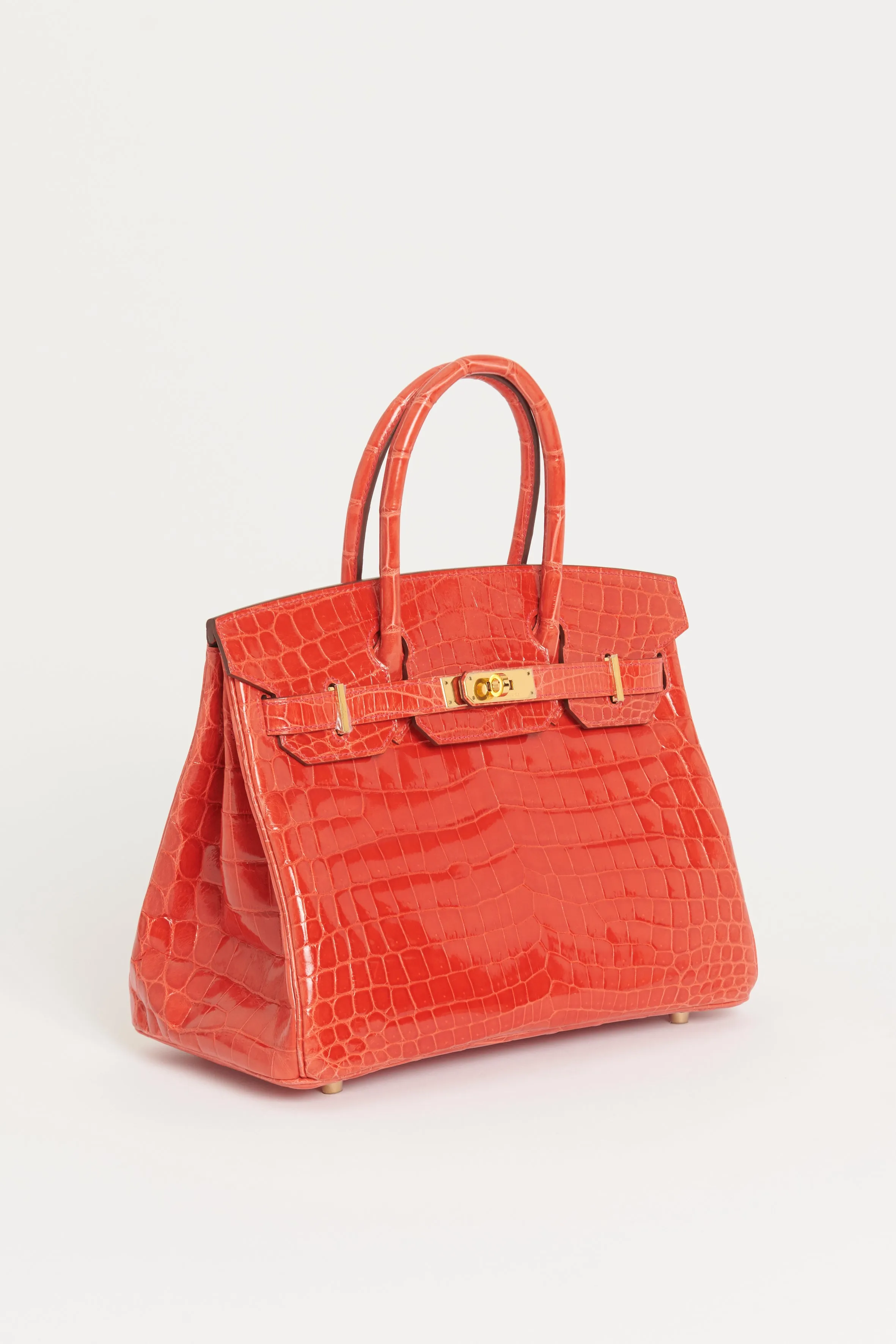 2015 Shiny Geranium Niloticus Preowned Birkin 30 With Gold Hardware