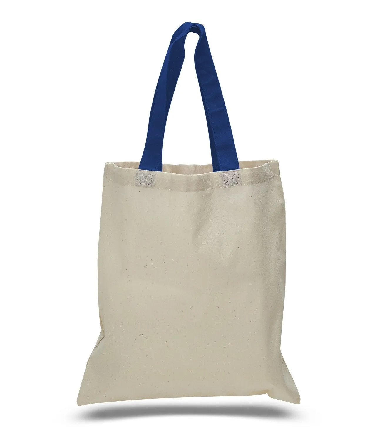 240 ct Wholesale Tote Bags With Color Handles 100% Cotton - By Case