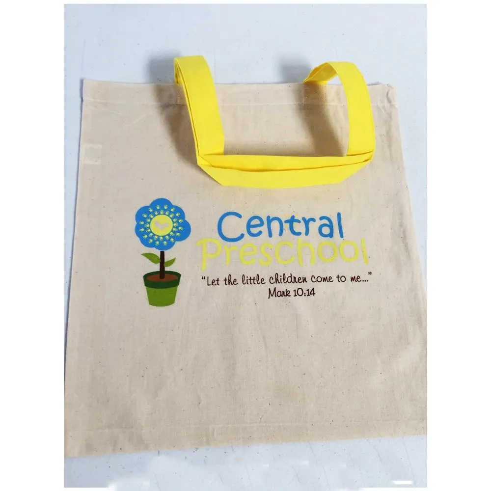 240 ct Wholesale Tote Bags With Color Handles 100% Cotton - By Case