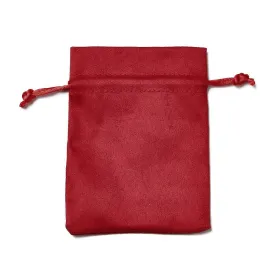 30 pc Velvet Cloth Drawstring Bags, Jewelry Bags, Christmas Party Wedding Candy Gift Bags, Rectangle, FireBrick, 12x9cm