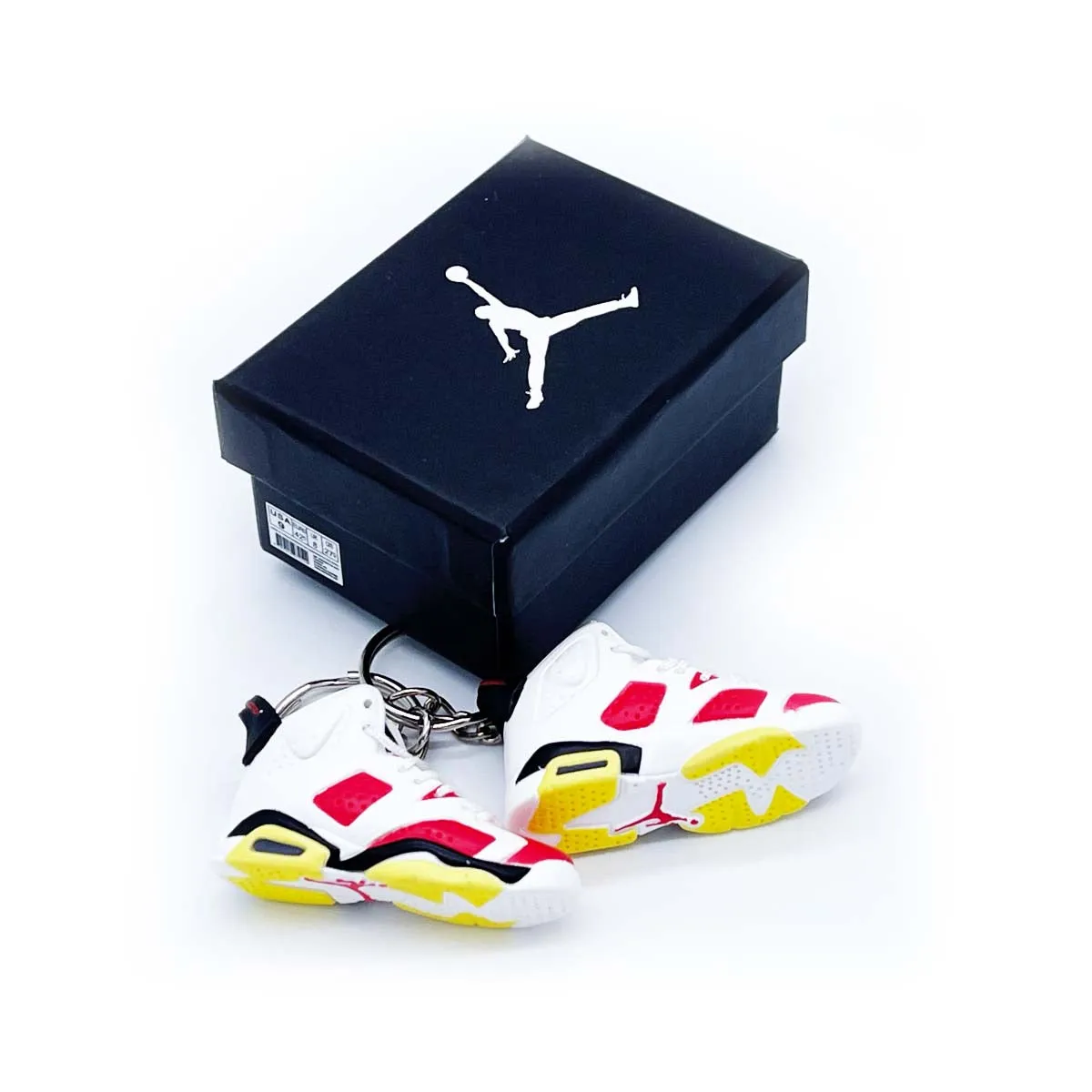 3D Sneaker Keychain- Air Jordan 6 Carmine Pair