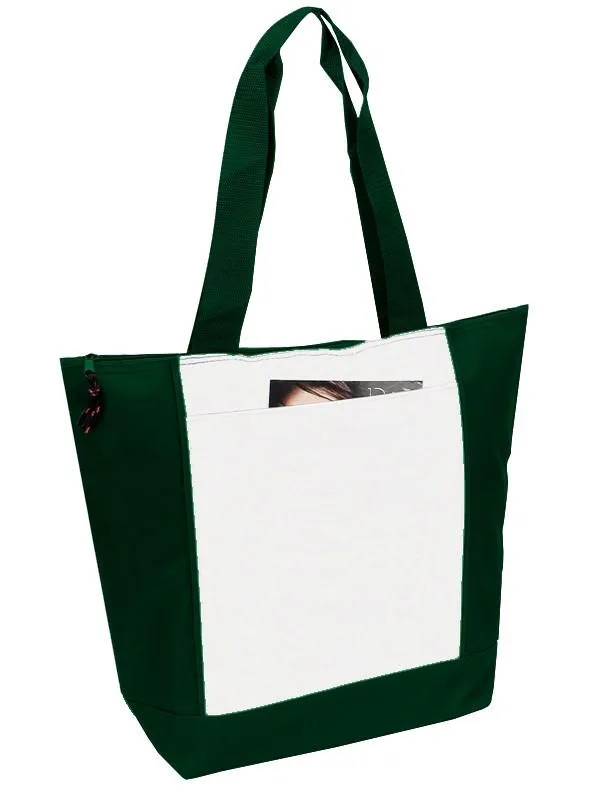 6 ct 600D Polyester Deluxe Zipper Tote Bag - By Bundle