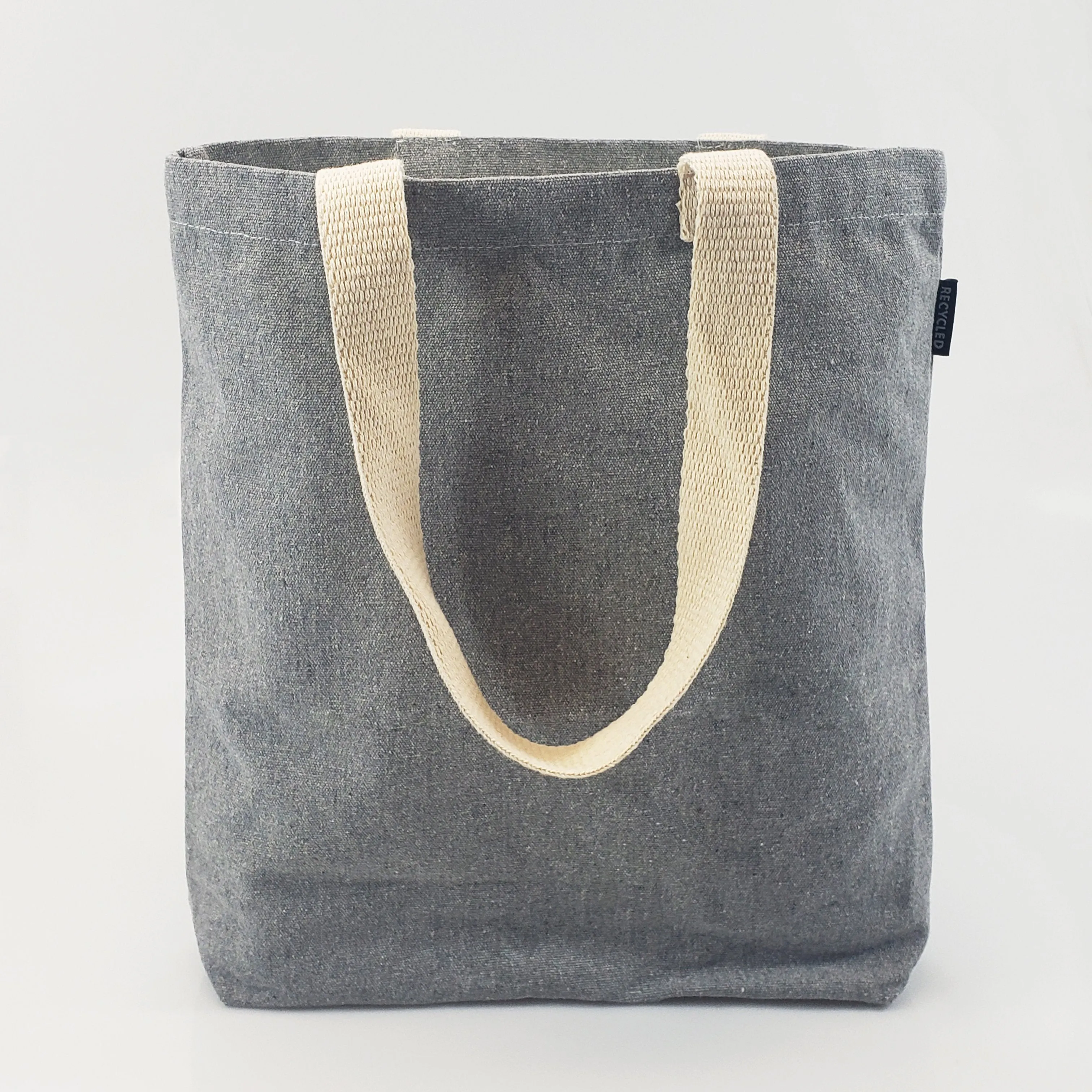 6 ct Recycled Canvas Tote Bag With Bottom Gusset - By Bundle