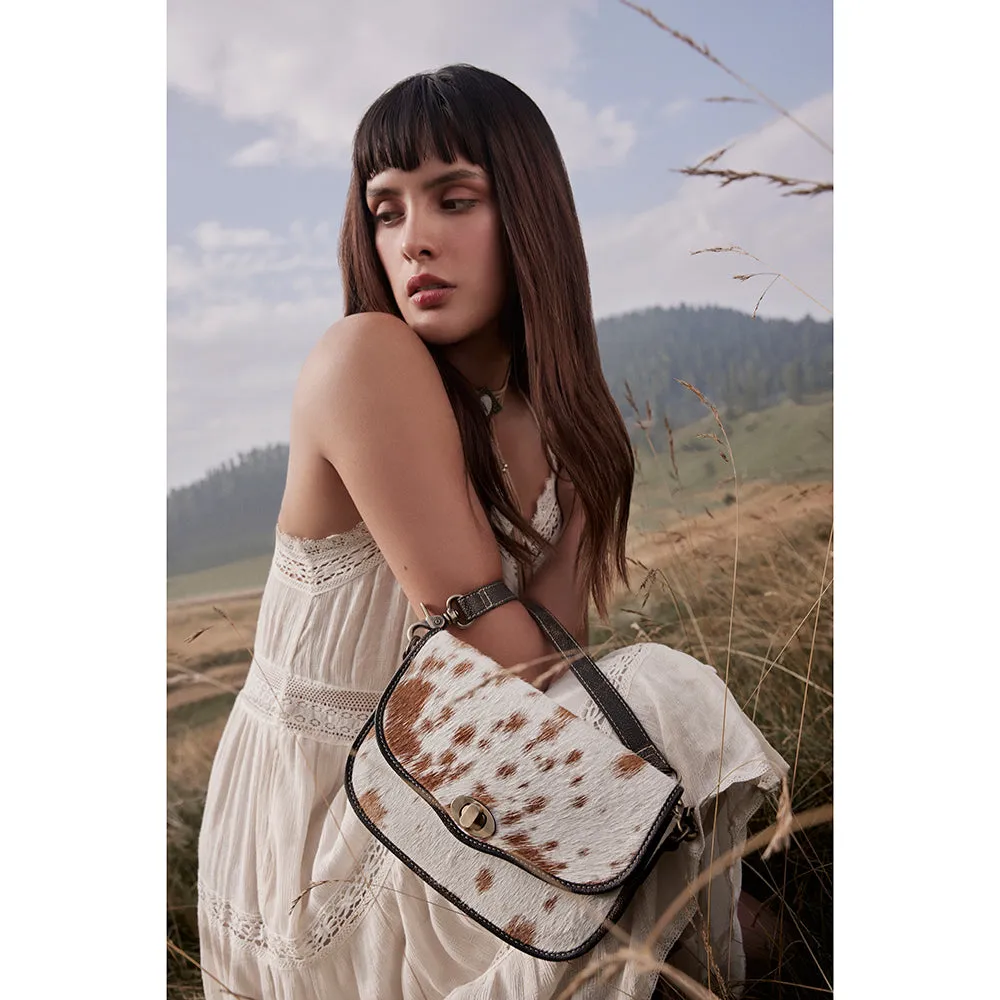 Angus Ridge Leather & Hairon Bag in Light Hair-on Hide