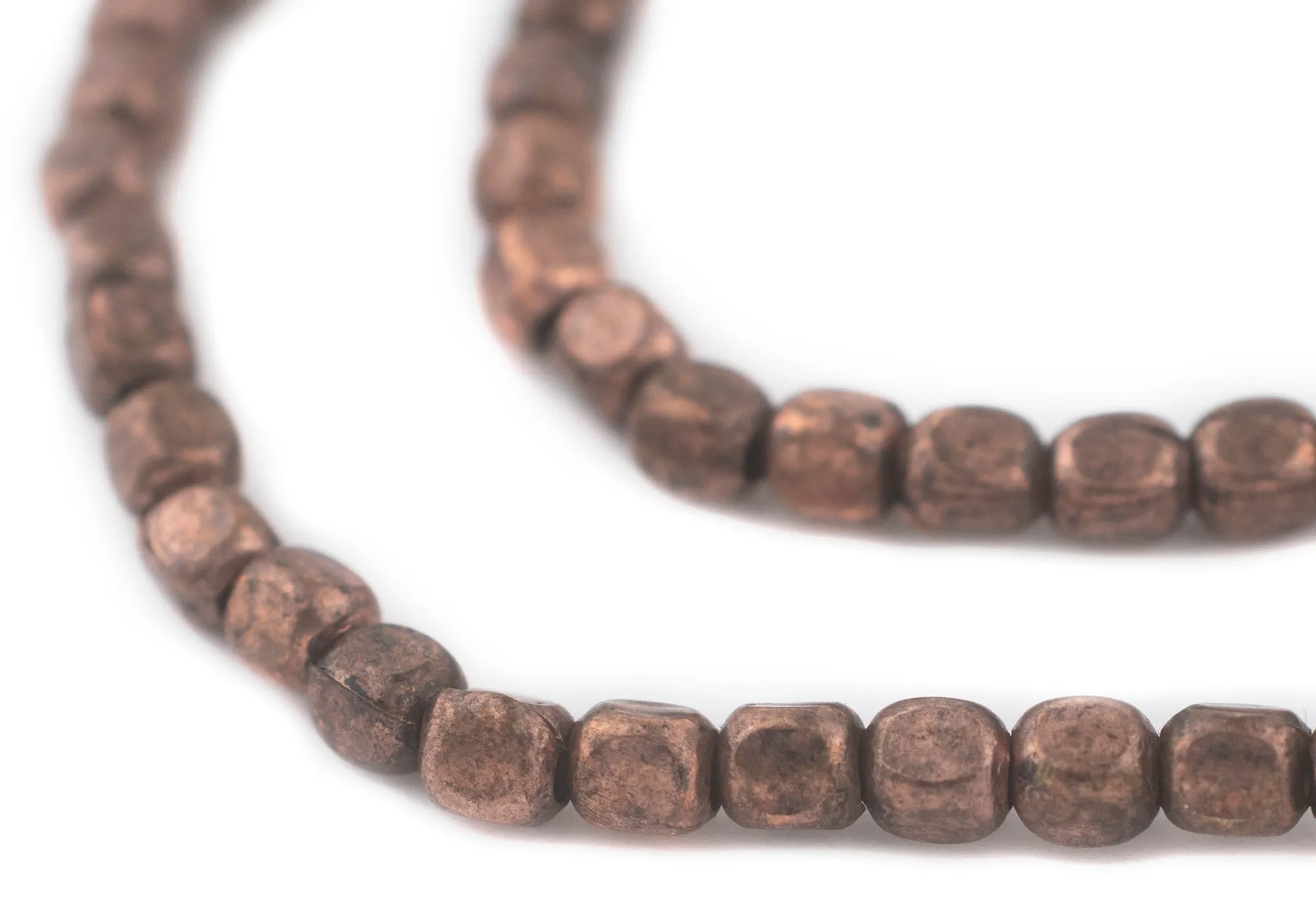 Antiqued Copper Rounded Rectangle Beads (6x5mm)