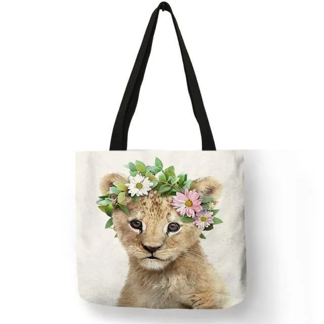 Baby Animals Canvas Tote Bag Collection