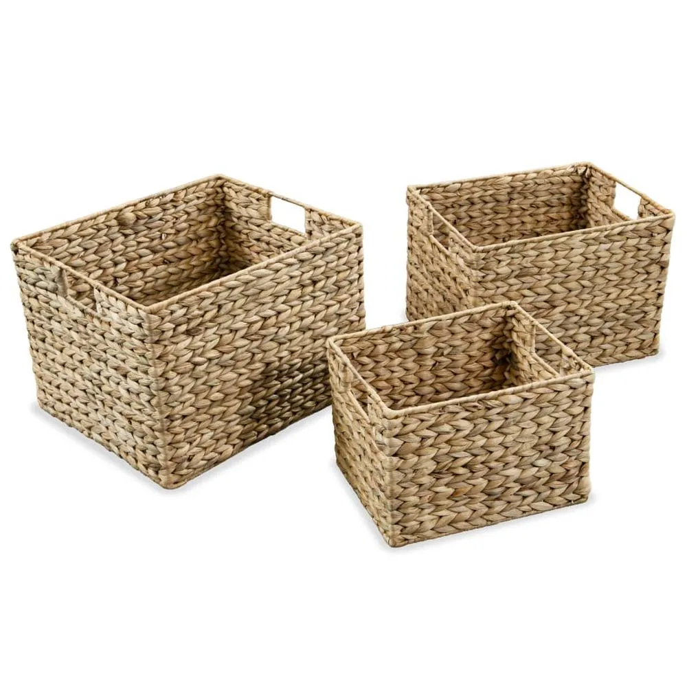 Baskets for Organizing - 3 Piece Water Hyacinth Set