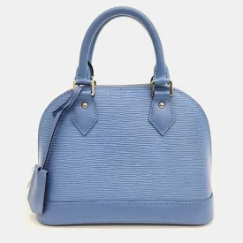 Blue Epi Leather Alma BB Satchel Bag