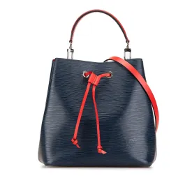 Blue Louis Vuitton Epi NeoNoe MM Bucket Bag