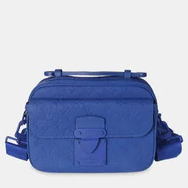 Blue Monogram Taurillon Leather S Lock Messenger Bag