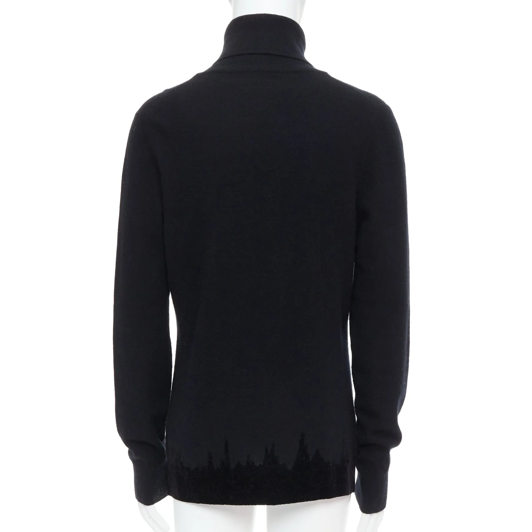 BOTTEGA VENETA 100% cashmere black degrade gradient velvet turtleneck top IT50 L