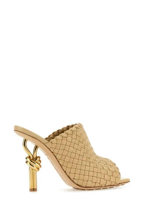 Bottega Veneta Beige Leather Knot Mules