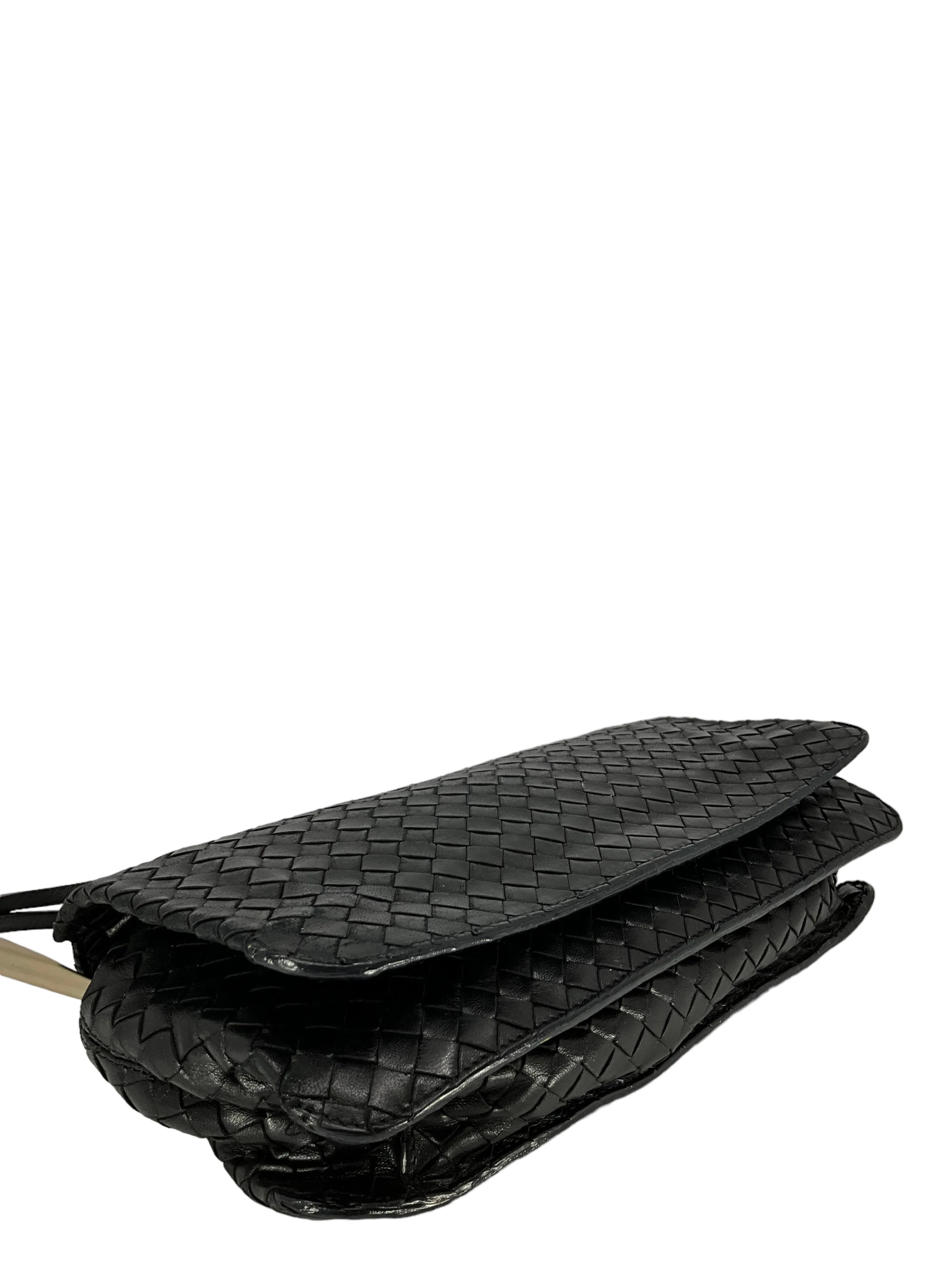 Bottega Veneta Black Intrecciato Crossbody Bag