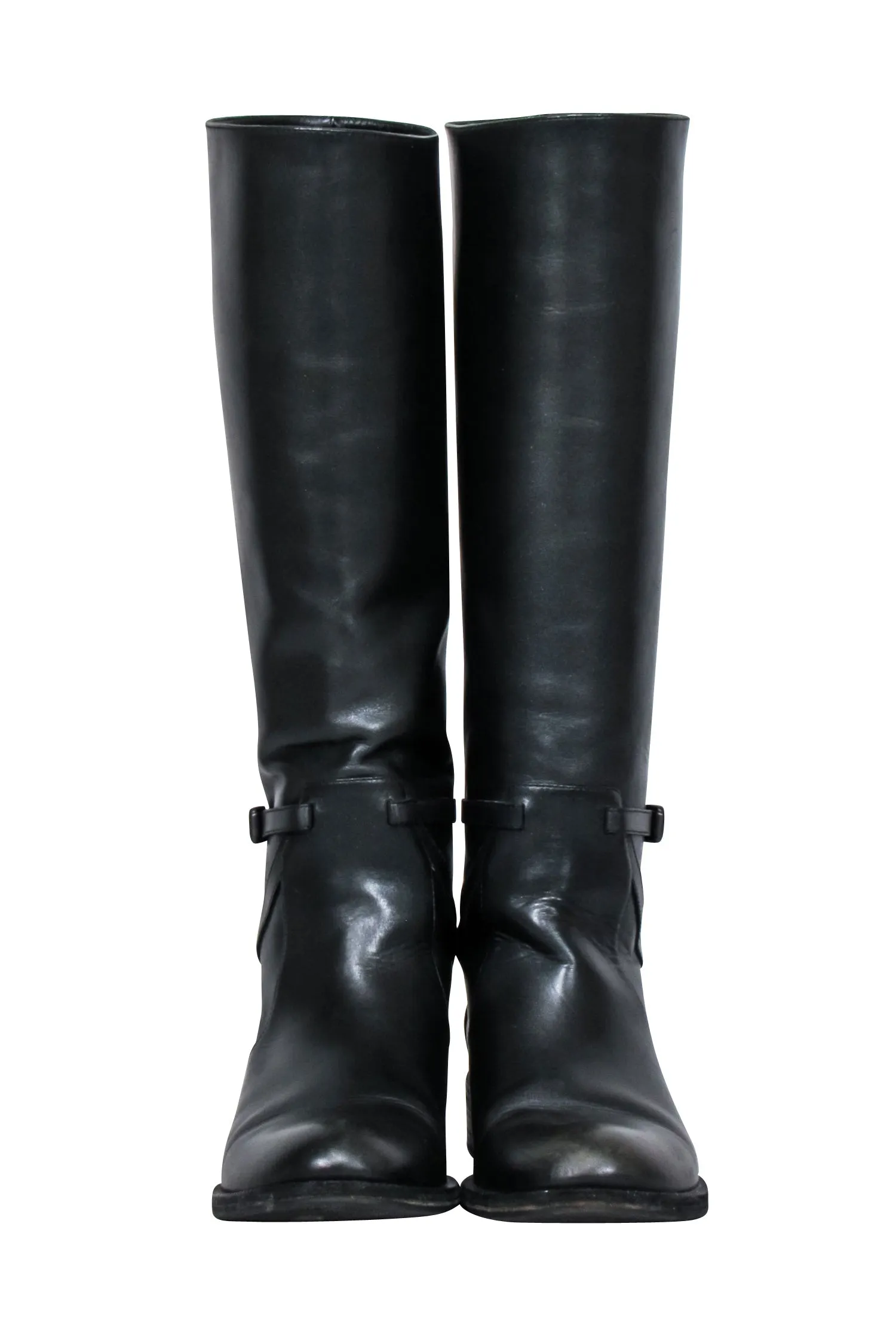 Bottega Veneta - Black Leather Tall Riding Boots Sz 6.5