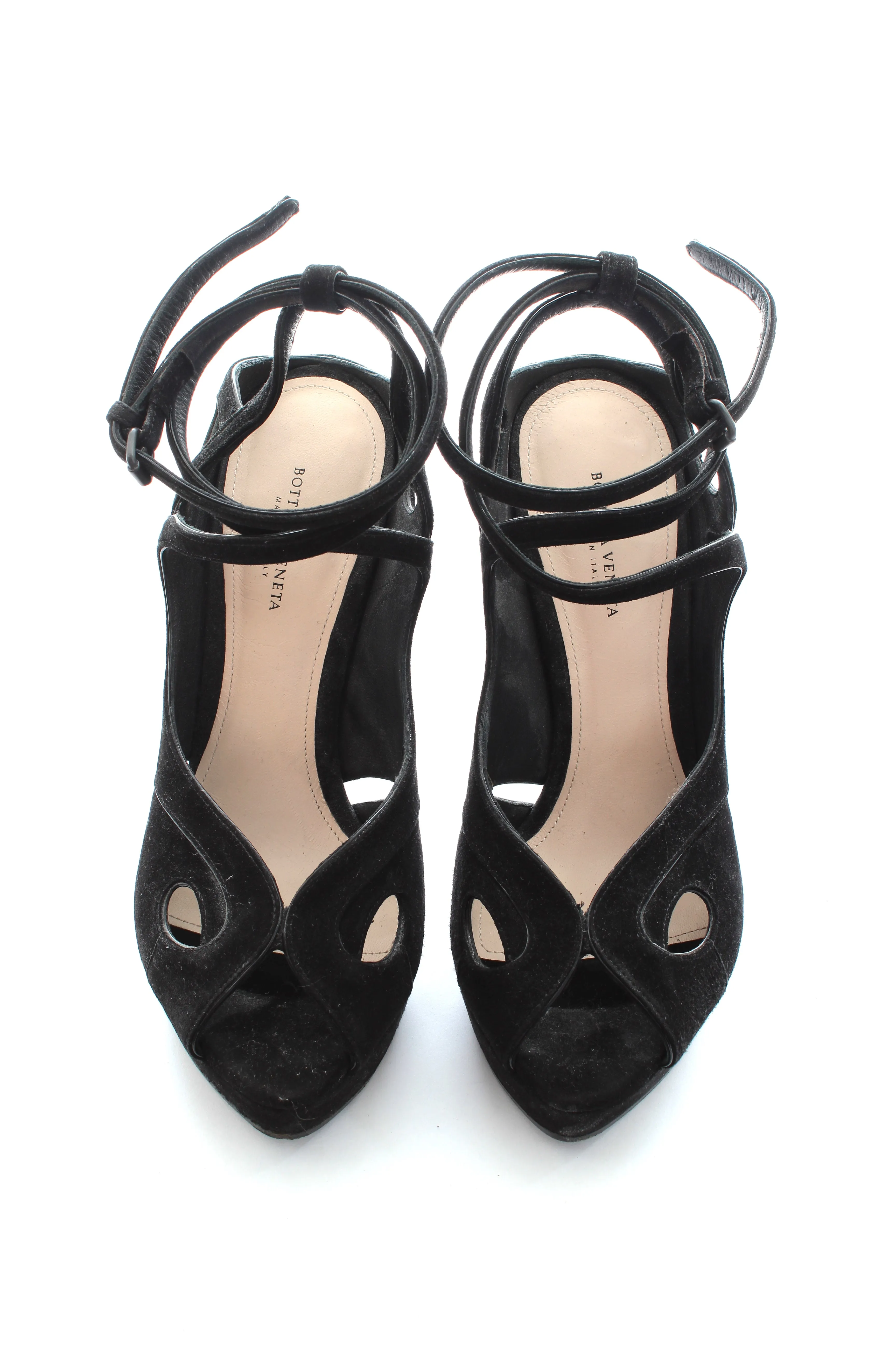 Bottega Veneta Cut-Out Suede Platform Pumps