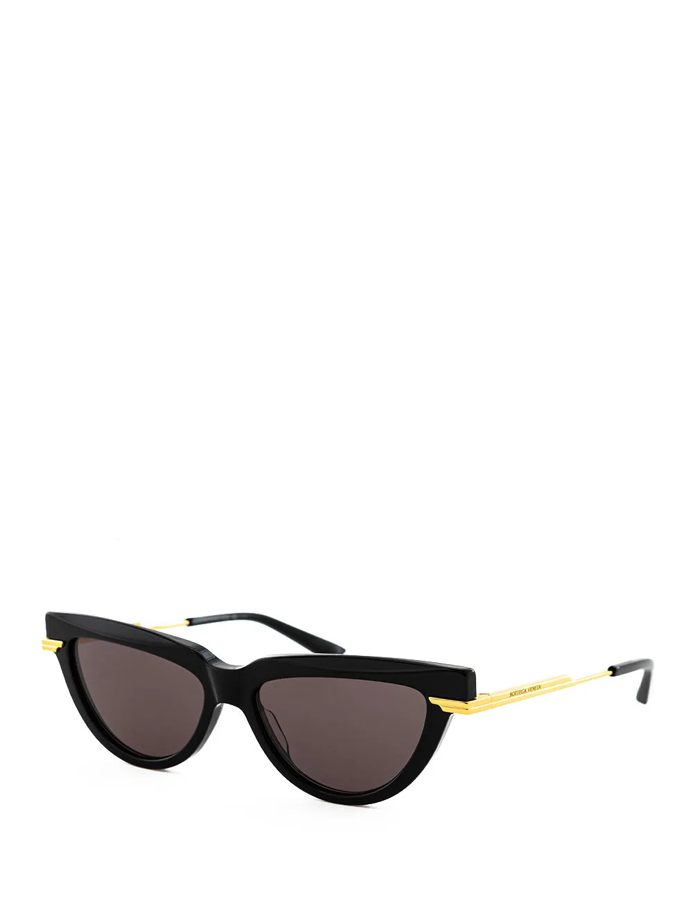 Bottega Veneta Elegant Black Sunglasses with Gold Accents