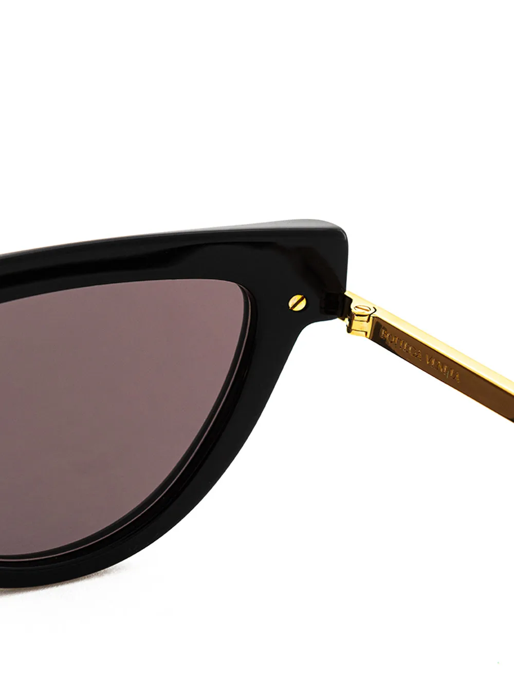 Bottega Veneta Elegant Black Sunglasses with Gold Accents