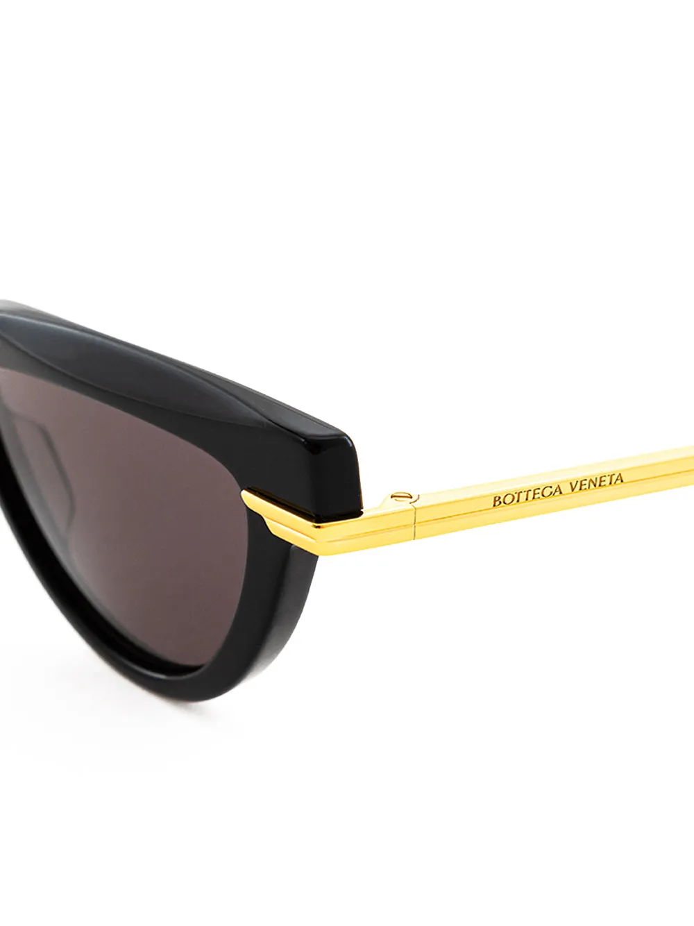 Bottega Veneta Elegant Black Sunglasses with Gold Accents