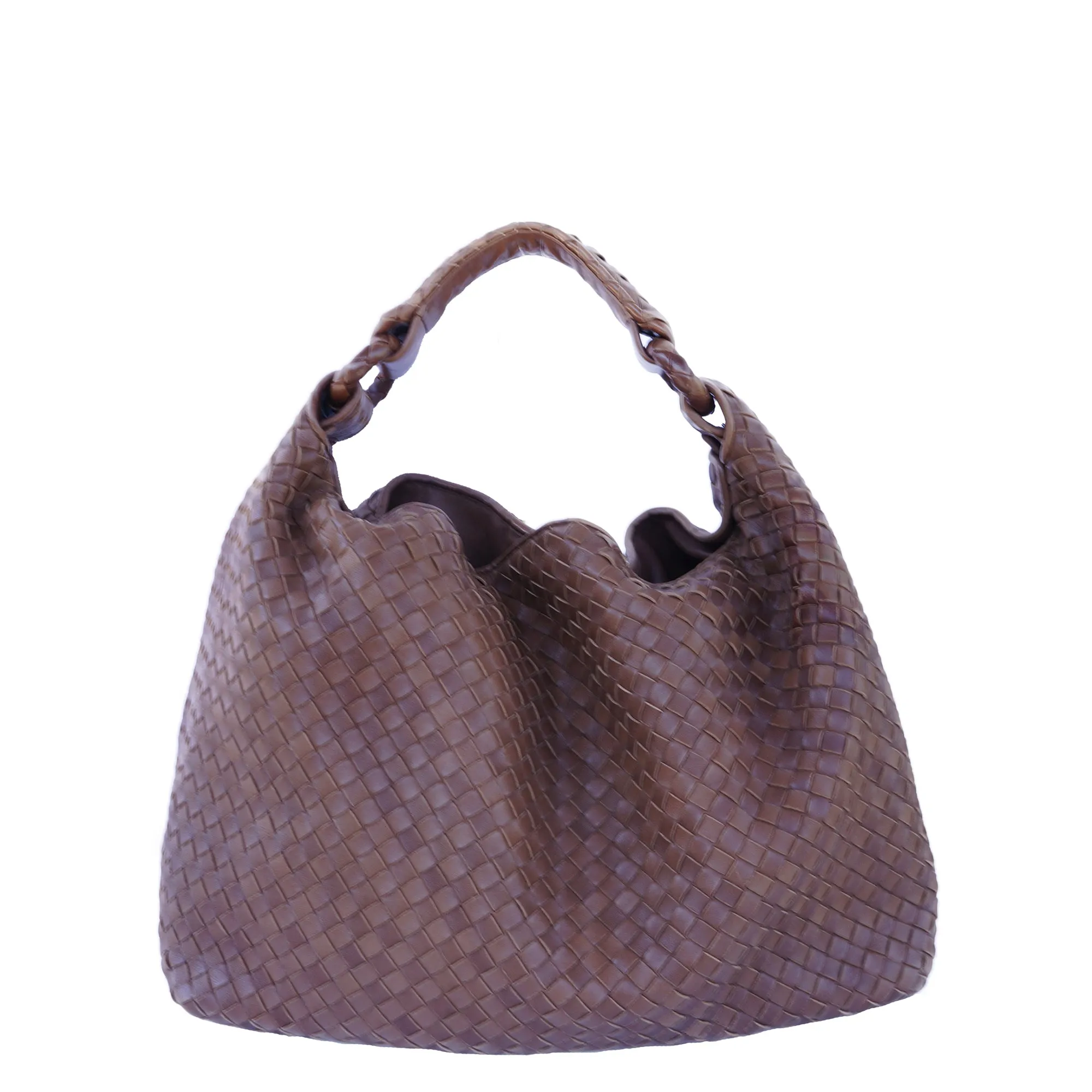 BOTTEGA VENETA INTRECCIATO BROWN HOBO BAG