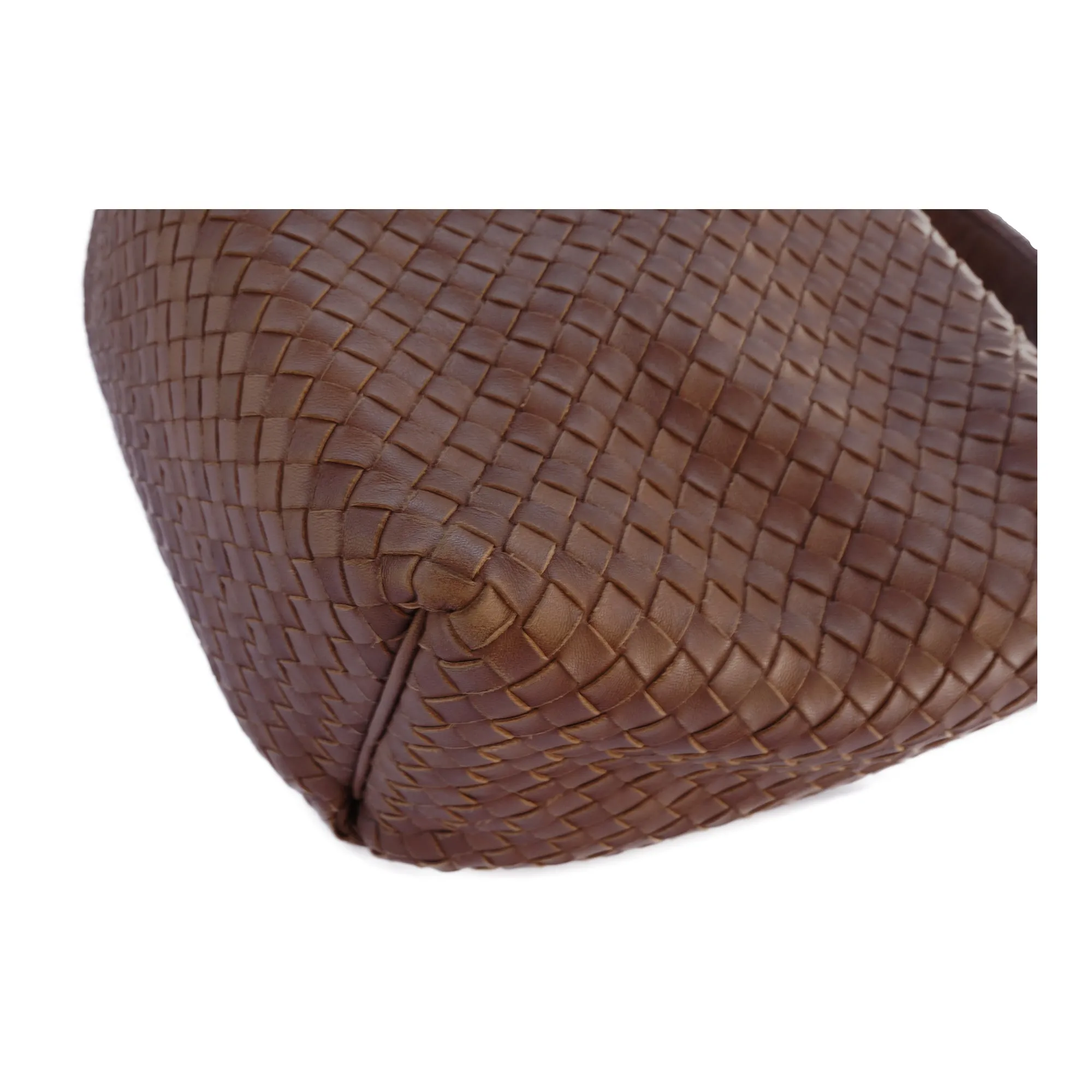 BOTTEGA VENETA INTRECCIATO BROWN HOBO BAG