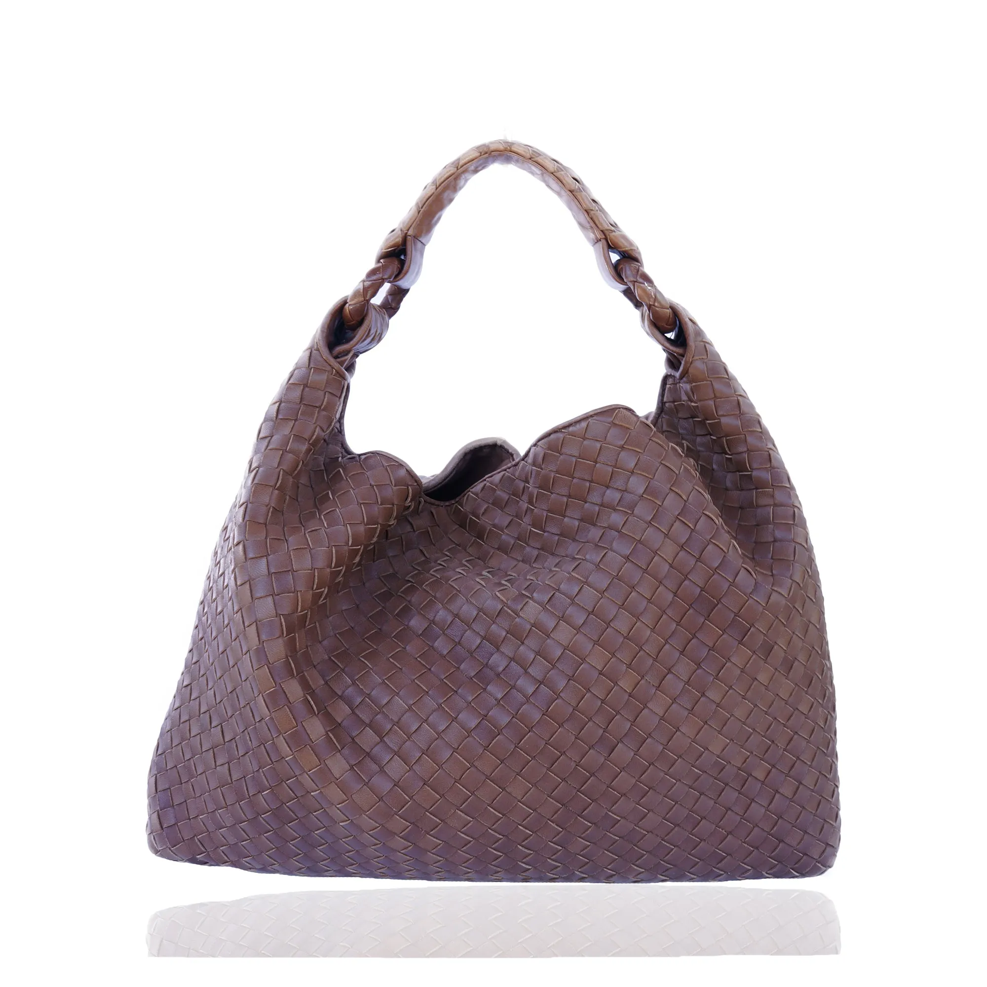 BOTTEGA VENETA INTRECCIATO BROWN HOBO BAG