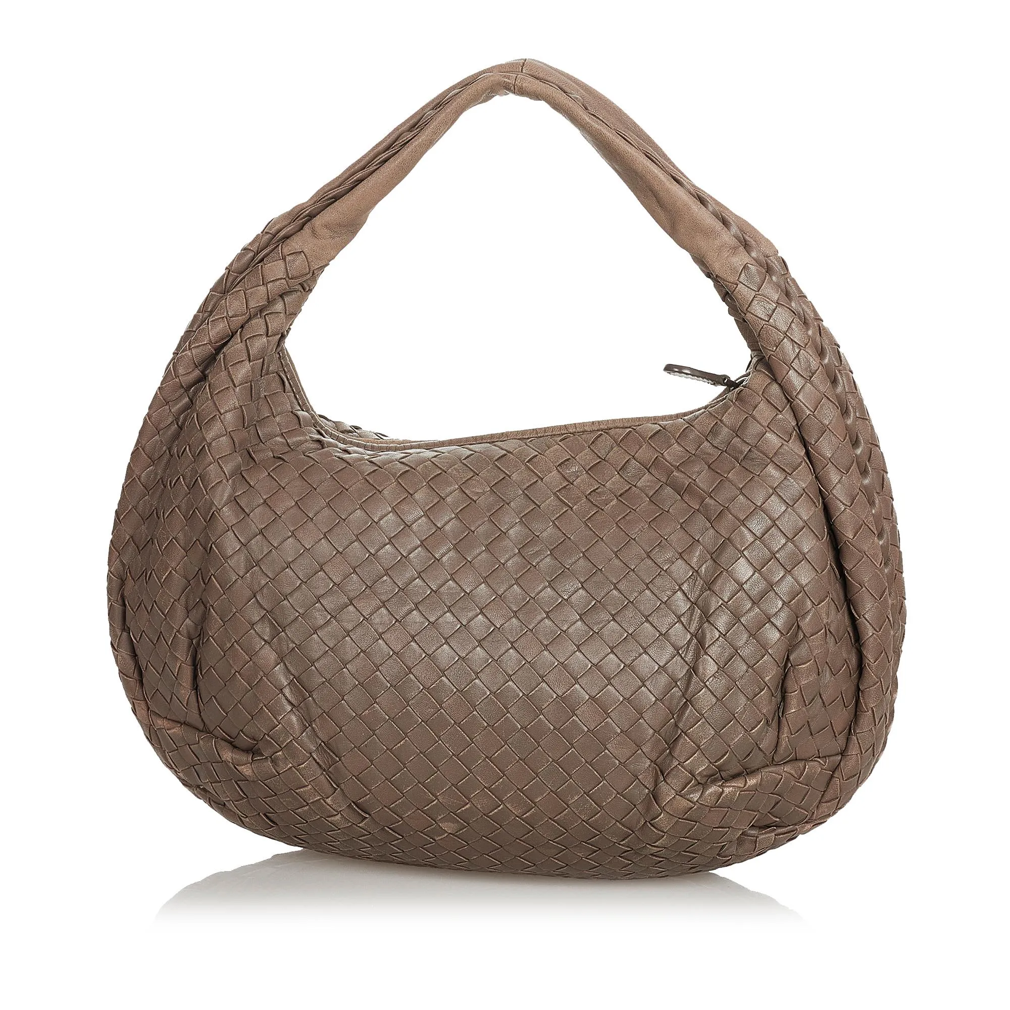 Bottega Veneta Intrecciato Leather Hobo Bag (SHG-34063)