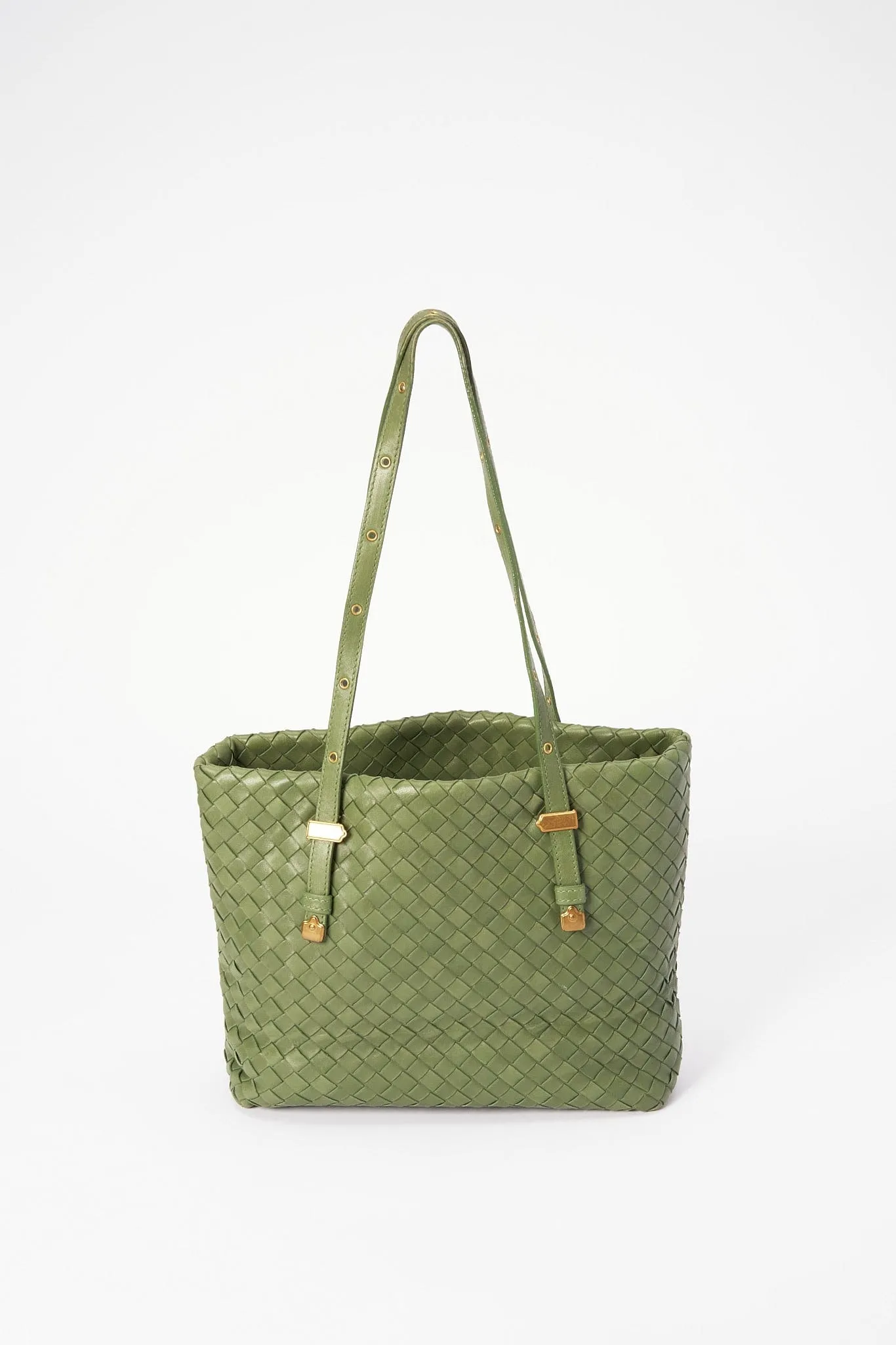 Bottega Veneta Intrecciato Leather Tote - Green