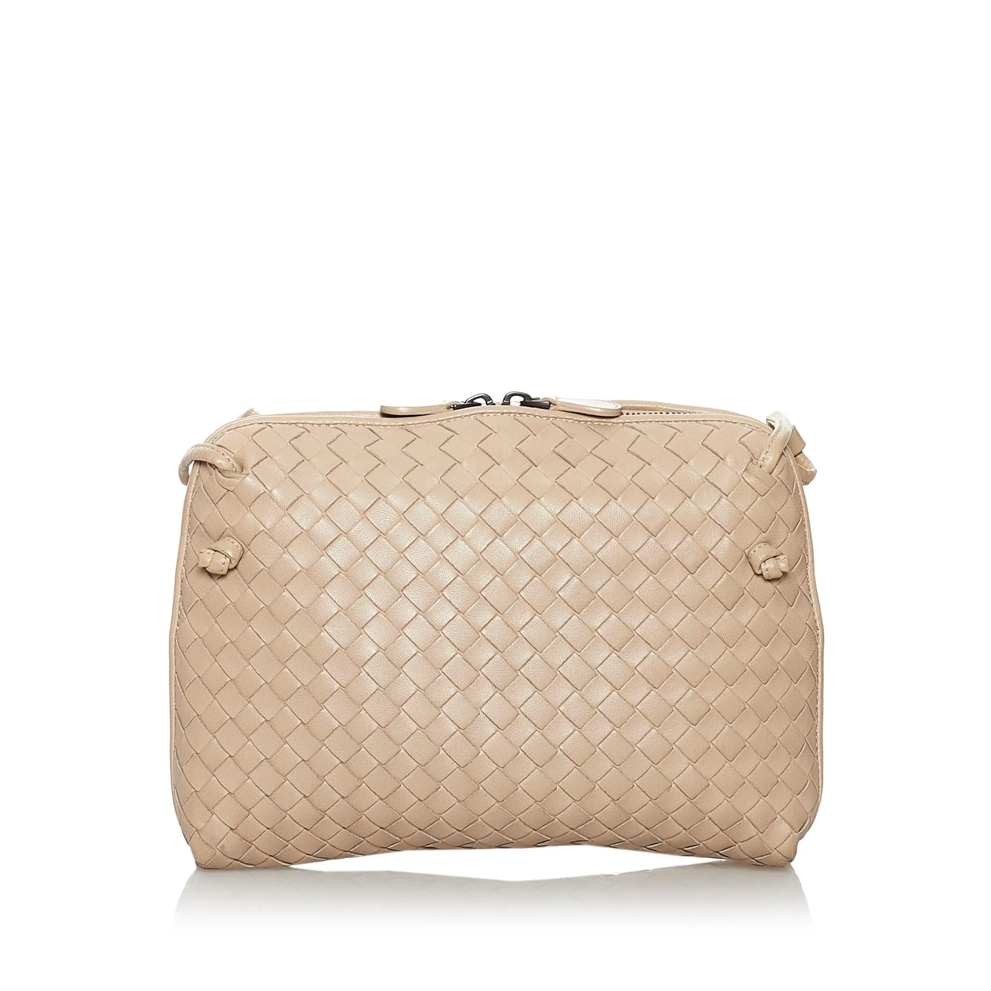 Bottega Veneta Intrecciato Nodini Leather Crossbody Bag (SHG-29701)