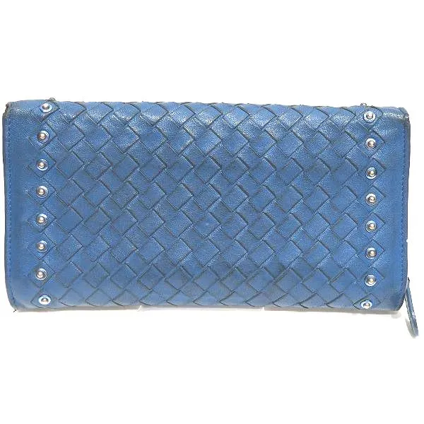 Bottega Veneta Intrecciato Studded Leather Wallet