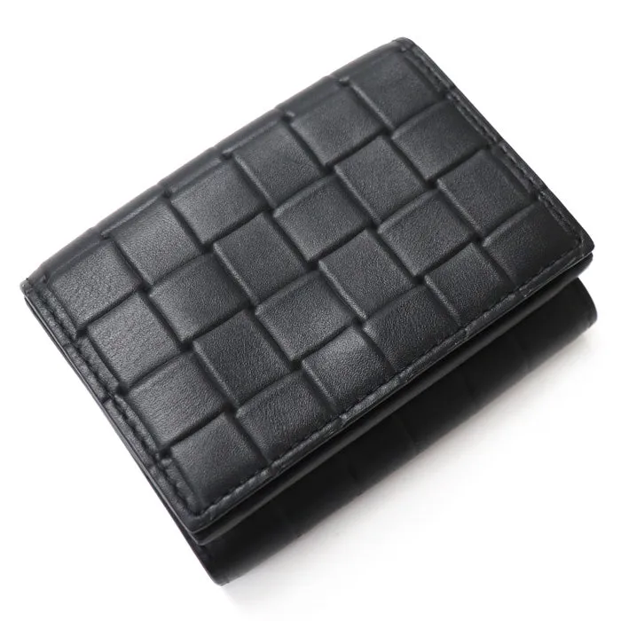 Bottega Veneta Leather Flap Wallet Intrecciato