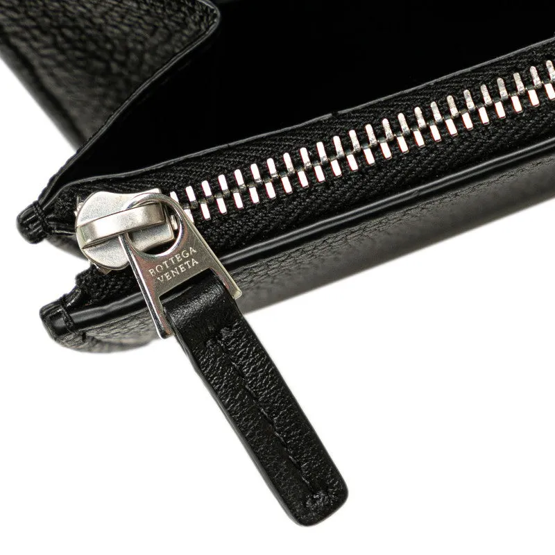 Bottega Veneta Leather Logo Long Wallet Black