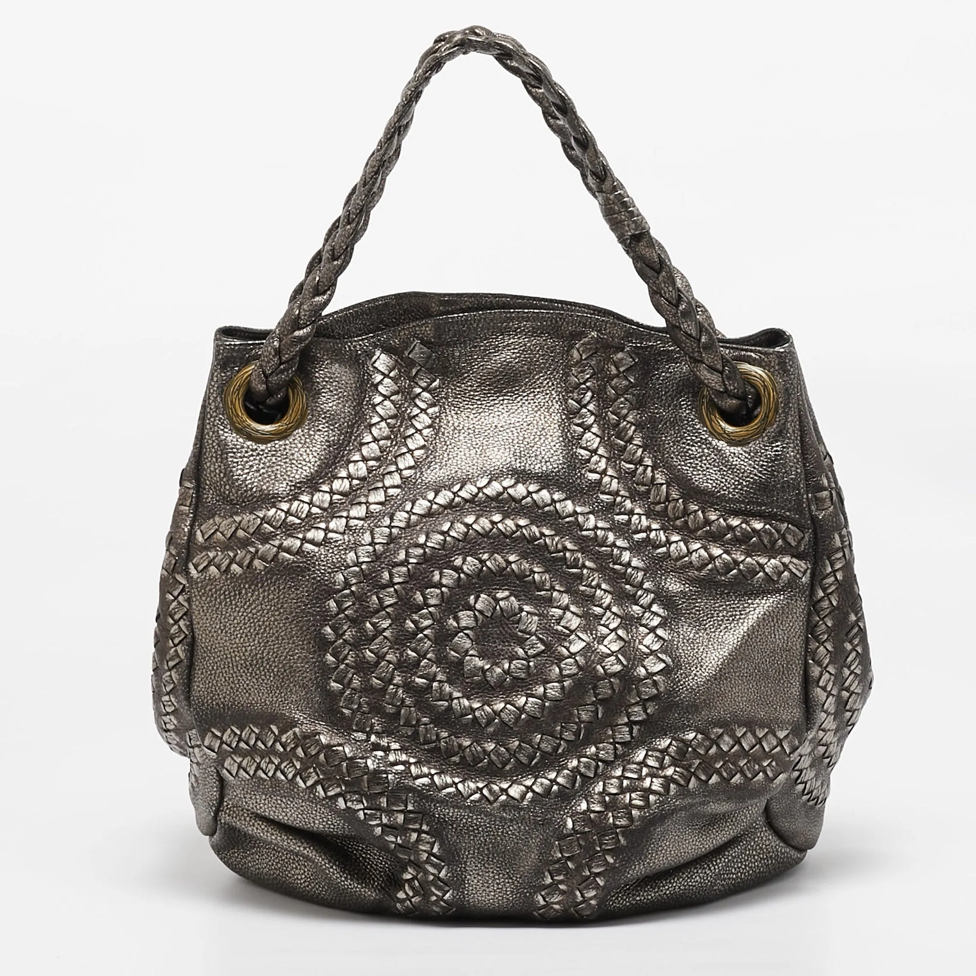 Bottega Veneta Metallic Leather Illusion Hobo