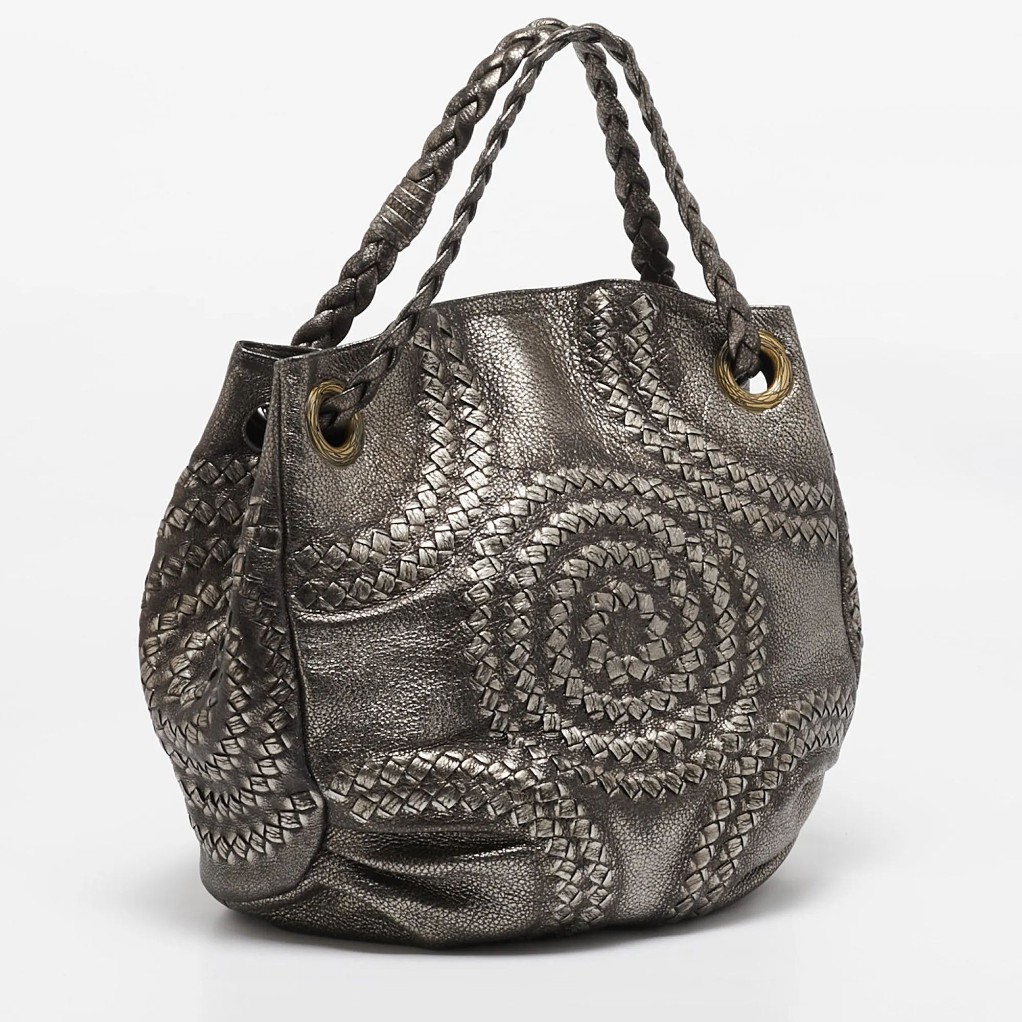 Bottega Veneta Metallic Leather Illusion Hobo