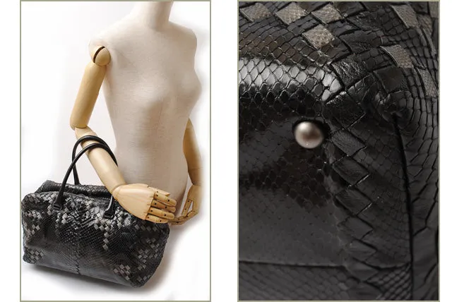 Bottega Veneta Nappa/Python Handbag/Boston Bag 229913