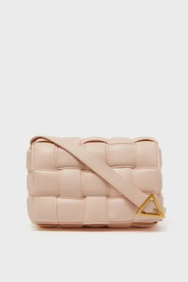 Bottega Veneta Pink Beige Maxi Intrecciato Padette Cassette Bag