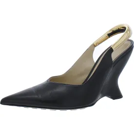 Bottega Veneta Womens Punta Leather Pointed Toe Slingback Heels