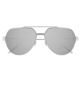 Bottega Veneta Women's Silver Aviator Sunglasses