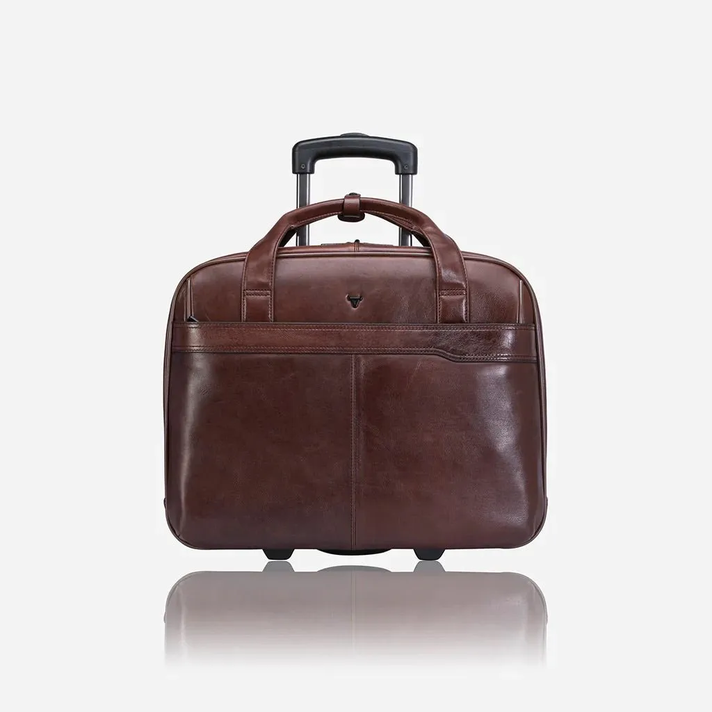 Brando Winchester 17" Leather Laptop Trolley Bag | Brown