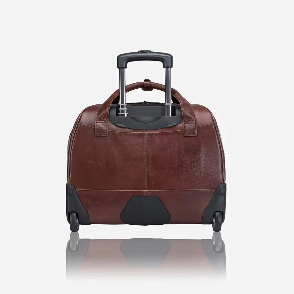 Brando Winchester 17" Leather Laptop Trolley Bag | Brown