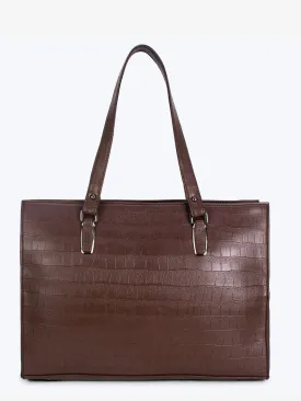 Brown PU Leather Shoulder Bag for Women