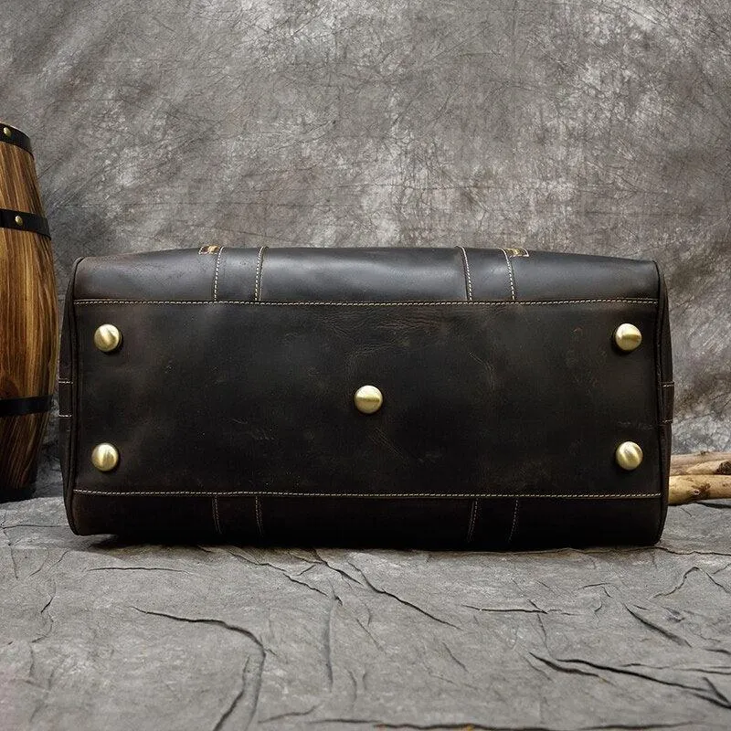 Brown Vintage Weekender Bag Genuine Leather Duffel Bags