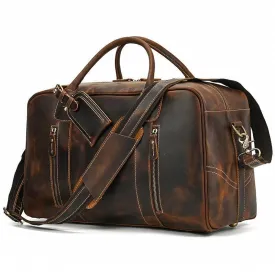 Brown Vintage Weekender Bag Genuine Leather Duffel Bags