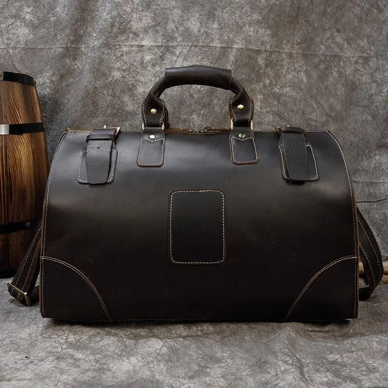 Brown Vintage Weekender Bag Genuine Leather Duffel Bags