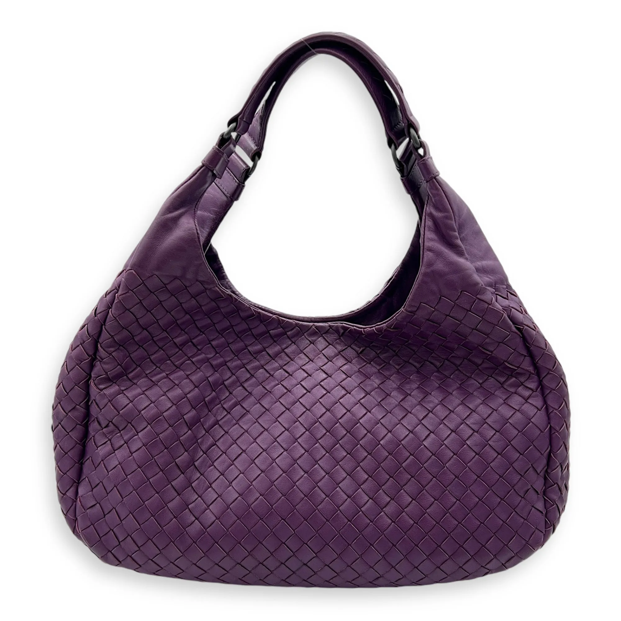 Campana Hobo Shoulder bag in Intrecciato leather, Gunmetal Hardware