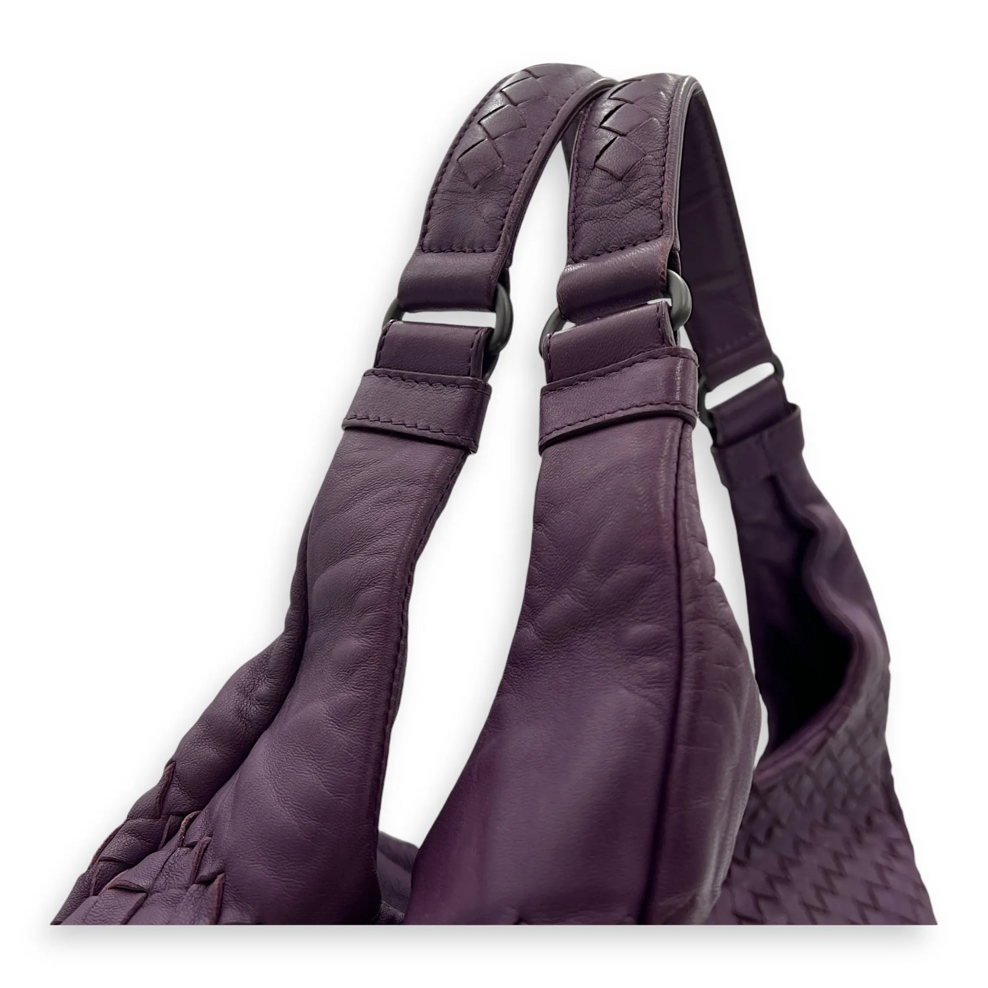 Campana Hobo Shoulder bag in Intrecciato leather, Gunmetal Hardware