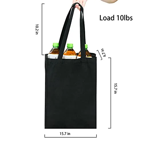 Canvas Tote Bags,2 Pcs Tote Bags Multi-Purpose Reusable Blank Canvas Bags Use For Grocery Bags,Book Bags,Shopping Bags,DIY Gift Bags.